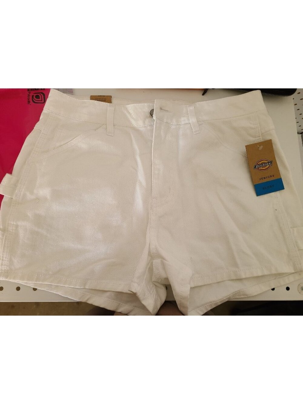 Dickies Juniors White High-Waisted Utility Shorts Size 5/27 With Tags